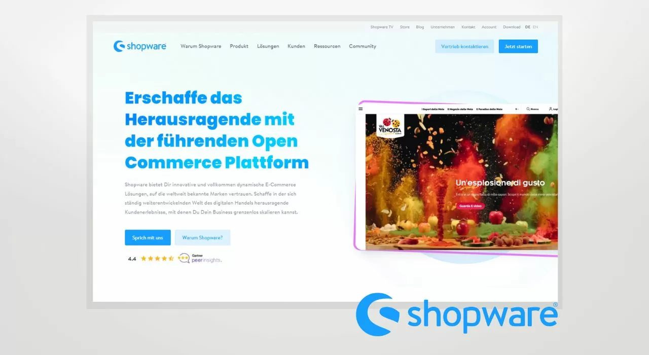 Ein Screenshot des Shopware-Shopsystems.