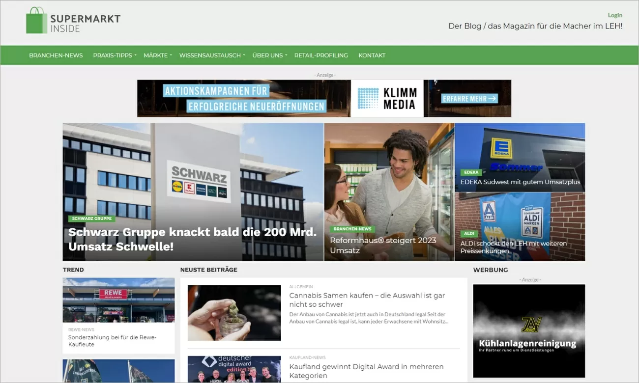 Highlight von Supermarket Inside für modernes Webdesign